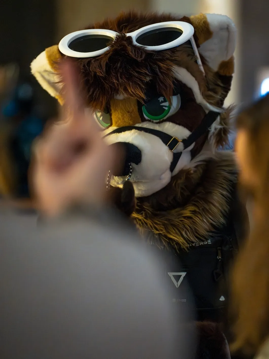 Photo by spoon on January 18, 2026. May be an image of red panda, fox, costume, glasses and text.